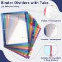 3 x 36 Pcs/3 Set 12 Tabs Binder Dividers for 3 Ring, Clear Tab Monthly Notebook Divider with Colored Tabs Page Binder File Dividers, Letter Size