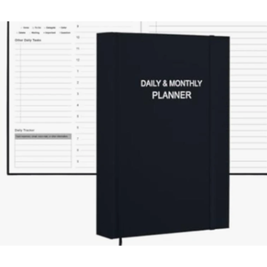 Daily & Monthly Planner for 2026 or Anytime  ADHD Planner Two Pages Per Day, Daily Planner Undated to Increase Focus, Eliminate Overwhelm, Achieve Your Biggest Goals, 8.5'' × 11'', Black