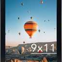 JCJMY 9x11 Picture Frame Black for Wall Hanging or Tabletop, Wall Mounting Horizontally or Vertically, 9 x 11 Wall Gallery Poster Photo Frame with Shatter Resistant Plexiglass, Black