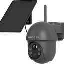 ARCCTV Security Cameras Wireless Outdoor Solar, 4MP 360 View Battery Powered Outdoor Camera, Night Vision with Light, 2-Way Audio, PIR Motion Sensor, 2.4G/5G Dual Band WiFi, SD/Cloud Storage, Grey
