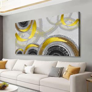Yellow Abstract Smart Line Pictures Canvas Wall Art for Living room Bedroom Wall Decor, Smart Line Wall Art Print Paintings for home Decor, Morden Artwork Full of Imagination Line Drawing Canvas Art, 40"L x 20"W, Yellow Abstract Smart Line Pictures Wall Art
