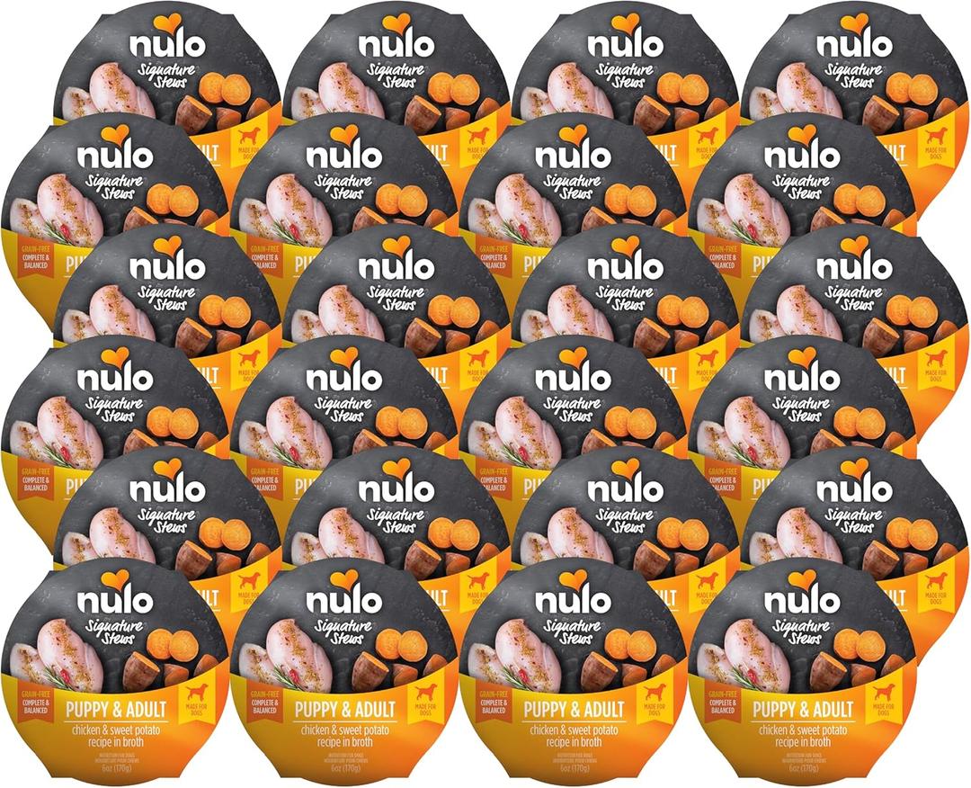 Nulo Signature Stew Chicken & Sweet Potato in Broth Wet Dog Food, 6 Ounce, Pack of 16 (EXP 04/21/27)