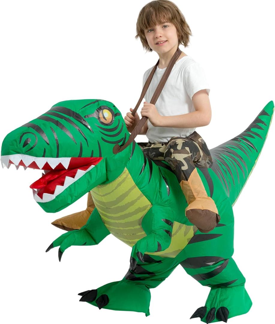 tasanor Blow Up Raptor Costume,Inflatable Costumes for Kids,Inflatable Dinosaur Costume,Halloween Costumes for Girls/Boys (7-10YRS)