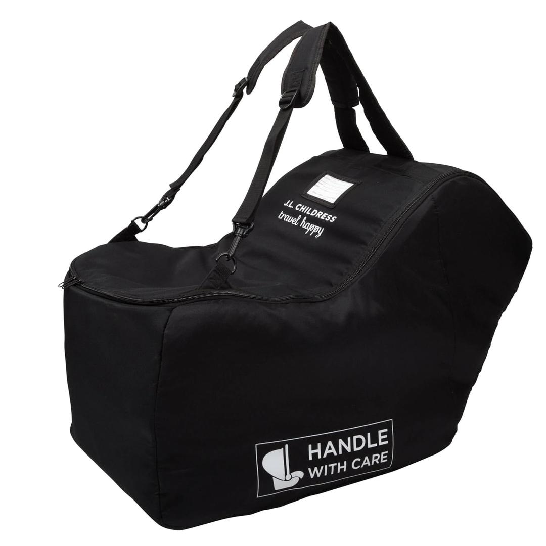 J.L. Childress Padded Infant Car Seat Bag - Travel Bag for Airplane, Fits Most Baby & Infant Car Seats, Compatible with UPPAbaby, Nuna, & Chicco, Airport Accessories, AirTag Compatible- Premier, Black