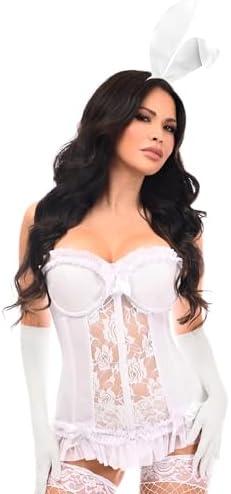 Daisy corsets womens Daisy Corsets Lavish 4 Pc White Bunny Bustier Corset Costume, 4X, White