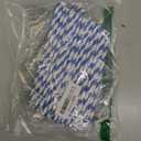 100 Packs Navy Blue Biodegradable Striped Paper Straws, Disposable Drinking Straws for Birthday Carnival Summer Pool Party Wedding Baby Shower Halloween Christmas Party Decoration Supplies