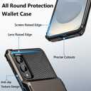 Vofolen for Samsung Galaxy S25 Edge Case Wallet with Card Holder Dual Layer Heavy Duty Shockproof Hidden Flip 4-Card Slots Large Storage Protective Galaxy S25 Edge Wallet Case for Women Men, Gun Metal