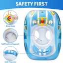 Toddler Pool Float Inflatable Car Baby Swim Float with Adjustable Sun Canopy and Safety Seat Pool Toys for Kids 3+ Years Old