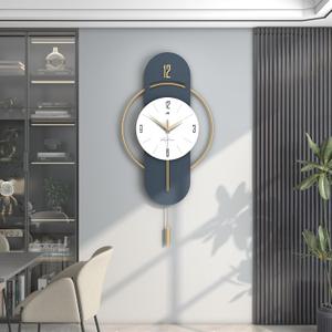 Large Wall Clocks for Living Room Decor Modern Wood Metal Silent Decoration Wall Clock Battery Operated Non-Ticking for Kitchen Bedroom Office Home 16 inch Clock Wall Decor for Indoor House