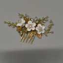 Catery Flower Bridal Hair Comb Gold Wedding Hair Clip Rhinestone Accessories for Women