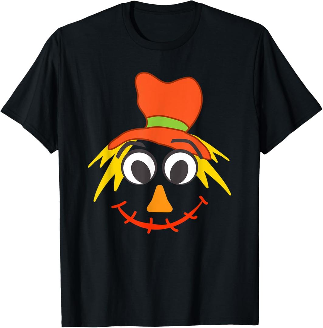Scarecrow Face - Boys Halloween T-Shirt, S