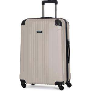 Kenneth Cole REACTION Out of Bounds Lightweight Hardshell 4-Wheel Spinner Luggage, Mushroom, 28-Inch Checked