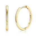 Silvora Gold Plated Small Hoop Earrings for Women Hypoallergenic Sterling Silver Huggie Hoops Earring 18mm Dailywear Cartilage Jewelry Gifts for Daughter Graduation