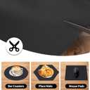 Kitchen Shelf Liner Drawer Liners, Non-Adhesive Refrigerator Liners Waterproof Fridge Mats with Strong Durable Kitchen Cabinets Mat for Drawers, Shelves, Pantry Black