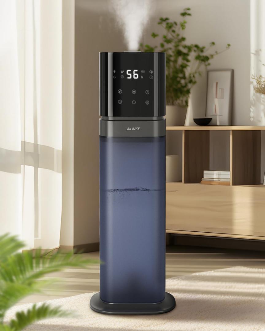 Humidifier Large Room Bedroom, Cool Mist Humidifiers for Home Bedroom with Extended Tube, Room Cool Mist Humidifier with Night Light, School, Office, Warehouse, 2.1Gal/8L