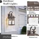 Outdoor Wall Lights Waterproof Porch Lights Outdoor with Water Ripple Glass Shade 22 Inch Height Exterior Lighting Fixtures Aluminum Material and ORB Finish E26 Socket