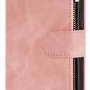 ZZXX for Google Pixel 7A Case Wallet with RFID Blocking Card Slot Premium Soft PU Leather Zipper Flip Folio with Wrist Strap Kickstand Protective Cover for Google 7A Wallet Case(6.1 inch Pink)
