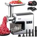 Electric Meat Grinder,3000 Max Stainless Steel Meat Mincer with 2 Blades,3 Grinding Plates,Food Pusher,Meat Claw,Sausage Stuffer Tubes & Kubbe Kit for Home & Kitchen Using