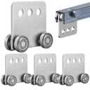 4Pcs 4 Wheel Trolley Assembly Rollers Four Bearing Trolley Assembly for 1-5/8" Wide and All 1-5/8" or Taller Strut Channel