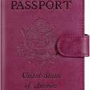 Passport Holder Cover Wallet RFID Blocking Leather Card Case Travel Accessories for Women Men (Purple)