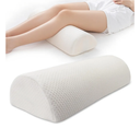 Half Moon Bolster Knee Pillow, Back Pain Relief Memory Foam Leg Pillow, Semi Roll Round Lumbar Leg Wedge for Side Sleepers - Reducing Head Neck Spine Hip Pressure - L