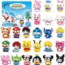 Building Blocks Advent Calendar 2024-24 PCS Cute Cartoon Blocks Countdown Building for Boy Girls Christmas Gift