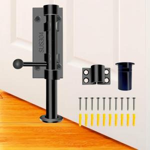 Barrel Bolt Latch,6.3 inch Slide Bolt Gate Latch,14mm Bolt Heavy Duty Shed Door Latch,304 Stainless Steel Black Finish Door Lock Latch for Barn, Wooden Fence, Slide,Door (1, Black)