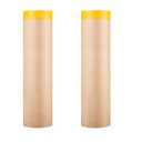 Painter's Pre-Taped Masking Paper and Masking Tape in one Kraft Paper Roll 18" x 50 Feet(Each roll) Paper is PRE-Folded Painters Paper with Tape 2 Pack