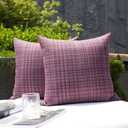 Kevin Textile Outdoor Waterproof 22x22 Inch Pillow Covers 2 Pack, Violet