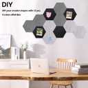 Gute 12 Pcs Hexagon Felt Bulletin Board Tiles Self Adhesive, Black Gray White Felt Cork Board for Wall Decor, Pin Board for Home Office School Memos Photos Notes Display