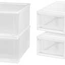 IRIS USA, Inc. IRIS 17 Quart Stacking Drawer, 4 Pack, White MSD-1 Compact Stacking Drawer, White, 6 Quart, 4-Pack