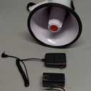 Pyle Megaphone Speaker PA Bullhorn - with Built-in Siren Rechargeable Battery, Auxiliary Jack 40 Watts & 1000 Yard Range - Record Function Ideal for Football, Baseball, Basketball Cheerleading Fans and Coaches or for Safety Drills - PMP48IR