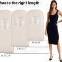 Space Saving Hanging Compression Garment Bag with Zipper for Closet Storage, Hanging Clothes Storage Bag, Garment Covers for Coats and Down Jackets, Beige, L