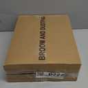 TreeLen Broom and Dustpan Set with 52" Long Handle for Home Kitchen Room Office Lobby Floor Use Upright Stand Up Stand Up Broom with Dustpan Combo - Orange