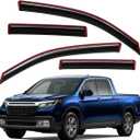 Lightronic Extra Durable Clip-on in-Channel Auto Vent Window Visor, Fits 2017-2025 Honda Ridgeline Crew Cab, UV Protection Rain Guard, Original Wind Deflector, No-Drill Install, Dark Smoke, 4-Pcs
