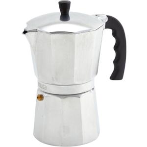 IMUSA 12-Cup Stovetop Espresso Maker, Cast Aluminum Coffee Maker, Cuban Coffee Brewer, Moka Pot Style, Portable Coffee Maker for Home, Camping, or Travel