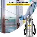 Happybuy 2 Gallon Stainless Steel Sprayer, 20" Wand & 3FT Reinforced Hose, Hand Pump Sprayer with Pressure Gauge, Safety Valve & Adjustable Nozzle, Weed Sprayers for Lawn, Gardening &Sanitizing1