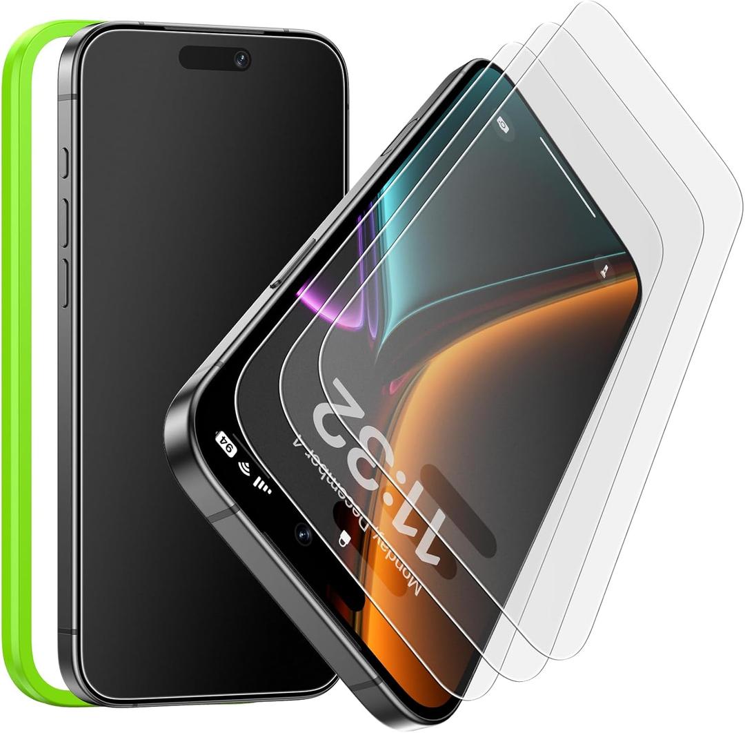 Esanik 3-Pack for iPhone 17 Pro Matte Glass Screen Protector - Anti-Glare, Anti-Fingerprint, Anti-Reflection, 9H Hardness, Smooth Touch, Easy Installation Frame Included