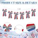 Novabright 11.8 ft Red White Blue Patriotic Bow Banner 4th of July Ribbon Garland 250th Anniversary Mantle Decor for Indoor Outdoor Memorial Day Veteran Independence Day Party Supplies