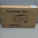 TENTIZON Stainless Steel Cat Litter Box with Lid, Large Covered Enclosed Kitty Litterbox with Hood, Flip Top, High Side, Litter Mat, Scoop for Big Cats, Kitten, No Odor, No Mess, Easy Clean (Light Grey)