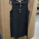Ekouaer Tank Nightgowns for Women Sexy Night Gown Sleeveless Sleepwear Soft Sleep Dress Button Sleepshirt Black  S