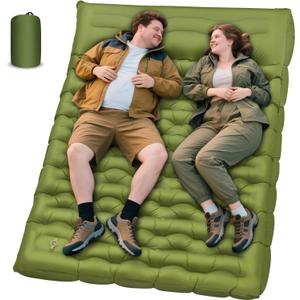 Sleeping Pad for Camping, 6" Extra Thick Double Sleeping Pad with Pillows & Built-in Foot Pump, Ultralight Camping Sleeping Mats Compact for Travel Tent Hiking Backpacking Car Camp Gear