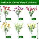 24 Bundles Realistic Fake Flowers for Outdoors, No Fade Faux Silk Flowers & Artificial Plants Lavender, for Garden Patio Porch Decor, Window Box, Hanging Basket, Planter, Grave Decorations