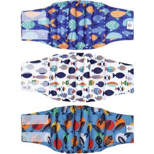 CuteBone Dog Diapers Male Belly Bands 3 Pack for Male Dogs Reusable Puppy Wraps