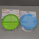Munchkin Stay Put Suction Plates for Baby and Toddler, 3 Divided Sections , Blue/Green (2 Count)