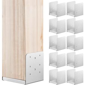 VEVOR 6"x 6" Post Base, 10Pcs Stainless Steel Adjustable Post Anchor Bracket(Internal 5.9 x 5.5"), Adjustable Post Base for Pavilion Deck Porch Handrail Railing Support Decorative Anchor Plate (Silver) VEVOR 6"x 6" Post Base, 10Pcs Stainless Steel Adjustable Post Anchor Bracket(Internal 5.9 x 5.5"), Adjustable Post Base for Pavilion Deck Porch Handrail Railing Support Decorative Anchor Plate (Silver)