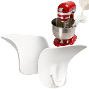 2pcs Silicone Flour Funnel, White Flour Funnel for 3.5-7 Qt Stand Mixer, for Flour, Sugar, and Other Dry or Liquid Ingredients (White)