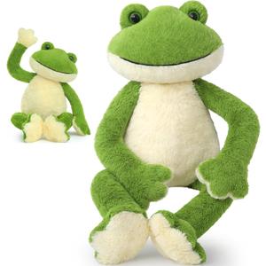 MaoGoLan Big Stuffed Frog 24 inch Giant Cute Frog Stuffed Animal for Teens Green Plush Toy for Girls Large Toad Plush Toy for Kids Birthday Gifts Themed Party Decor, Frog
