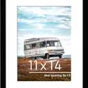 PEALSN 11"x14" Picture Frame, Holds 8"x10" Photos with Mat or 11"x14" Photos without Mat for Wall Mounting, Photo Frames, Black