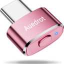 AUEDROT Mouse Jiggler Undetectable USB-C Mouse Mover with Switch Button, Automatic Type-C Wiggler with 2 Jiggle Modes, Plug & Play, Keep Computer/Laptop Awake, Rose Gold